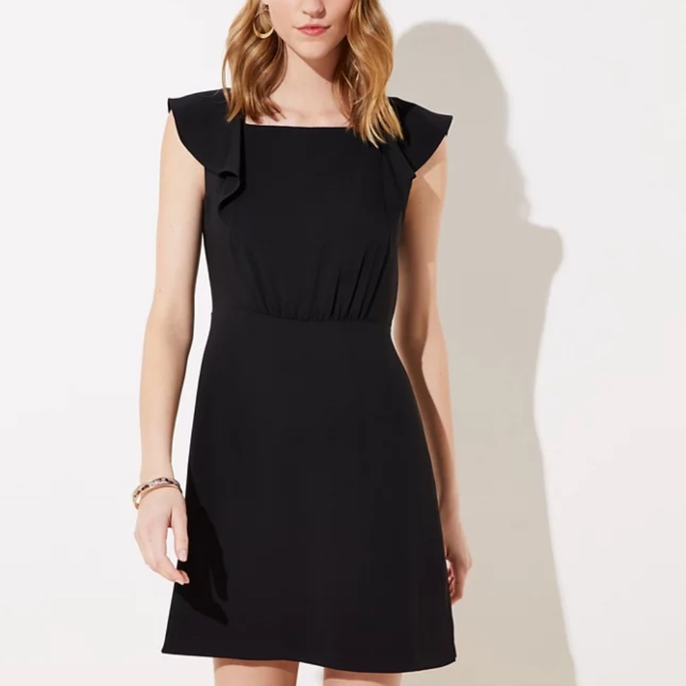 Loft Ruffle Sleeve Shift Dress